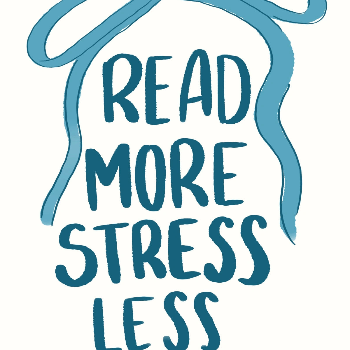 Read More Stress Less Wall Art – Blue Bookish Poster