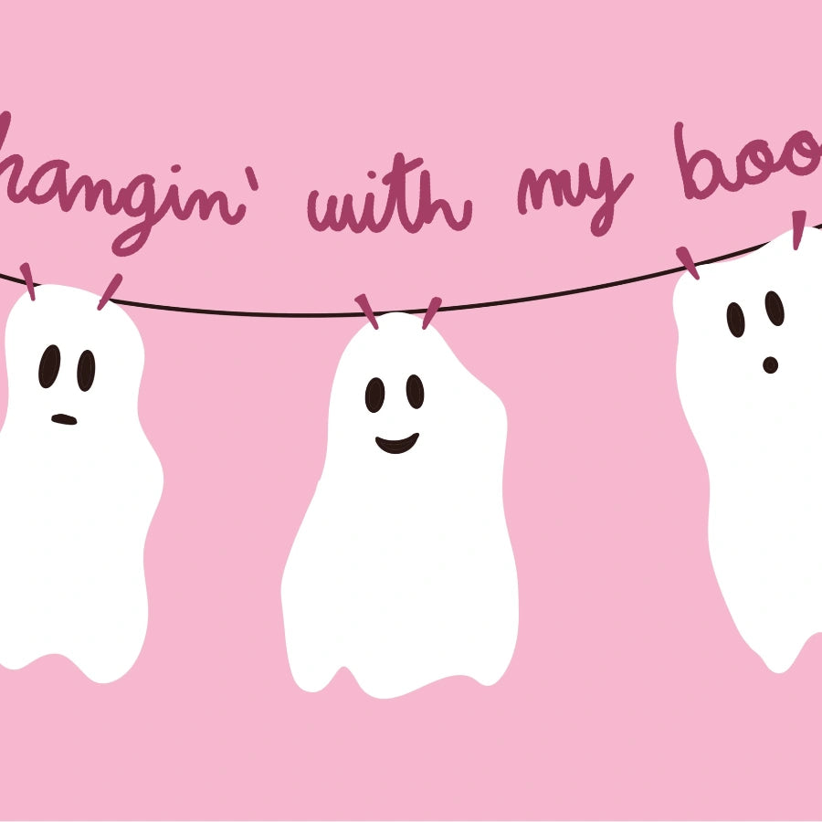 Hangin' with My Boos Wall Art – Pink Spooky Decor