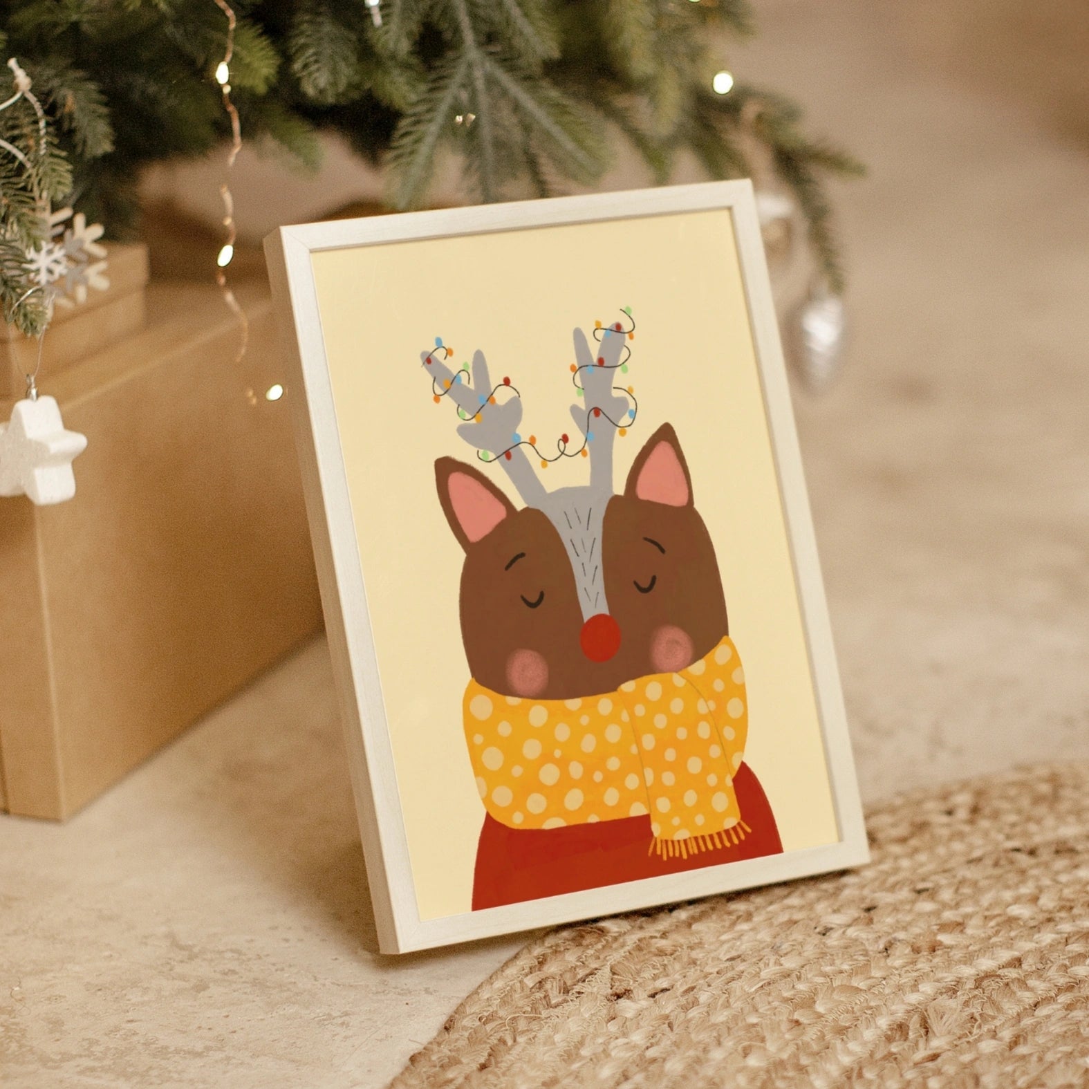 Christmas Reindeer Nursery Print