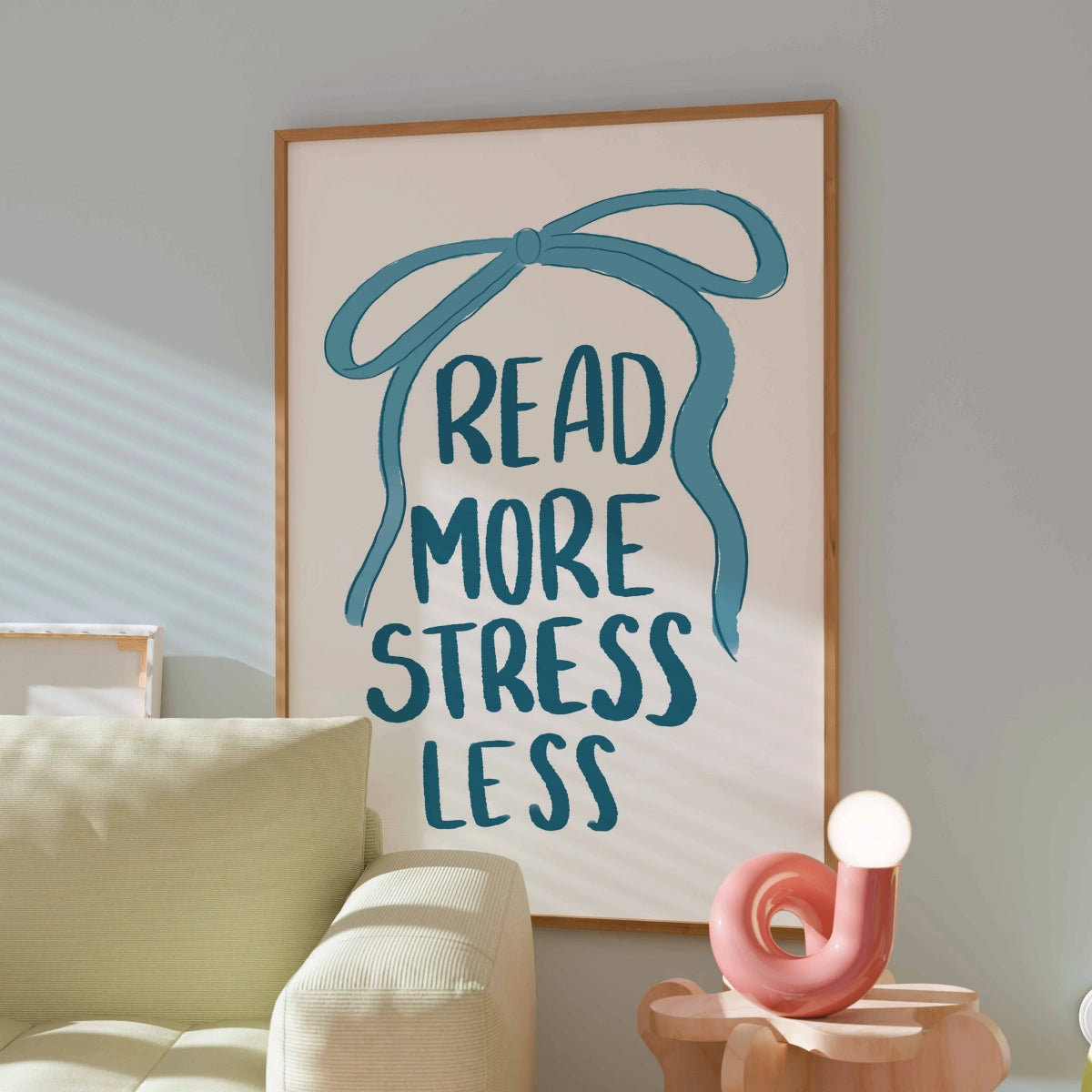Read More Stress Less Wall Art – Blue Bookish Poster