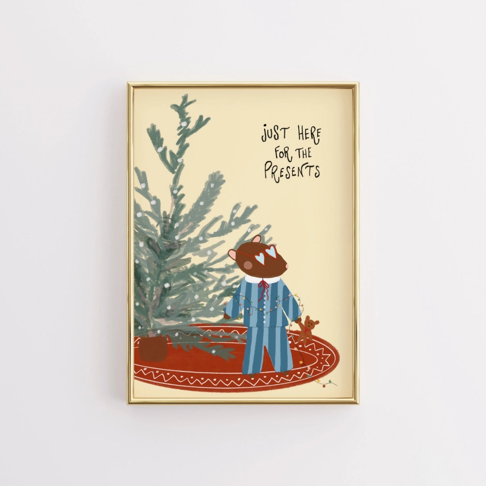 Christmas Bear Nursery Print