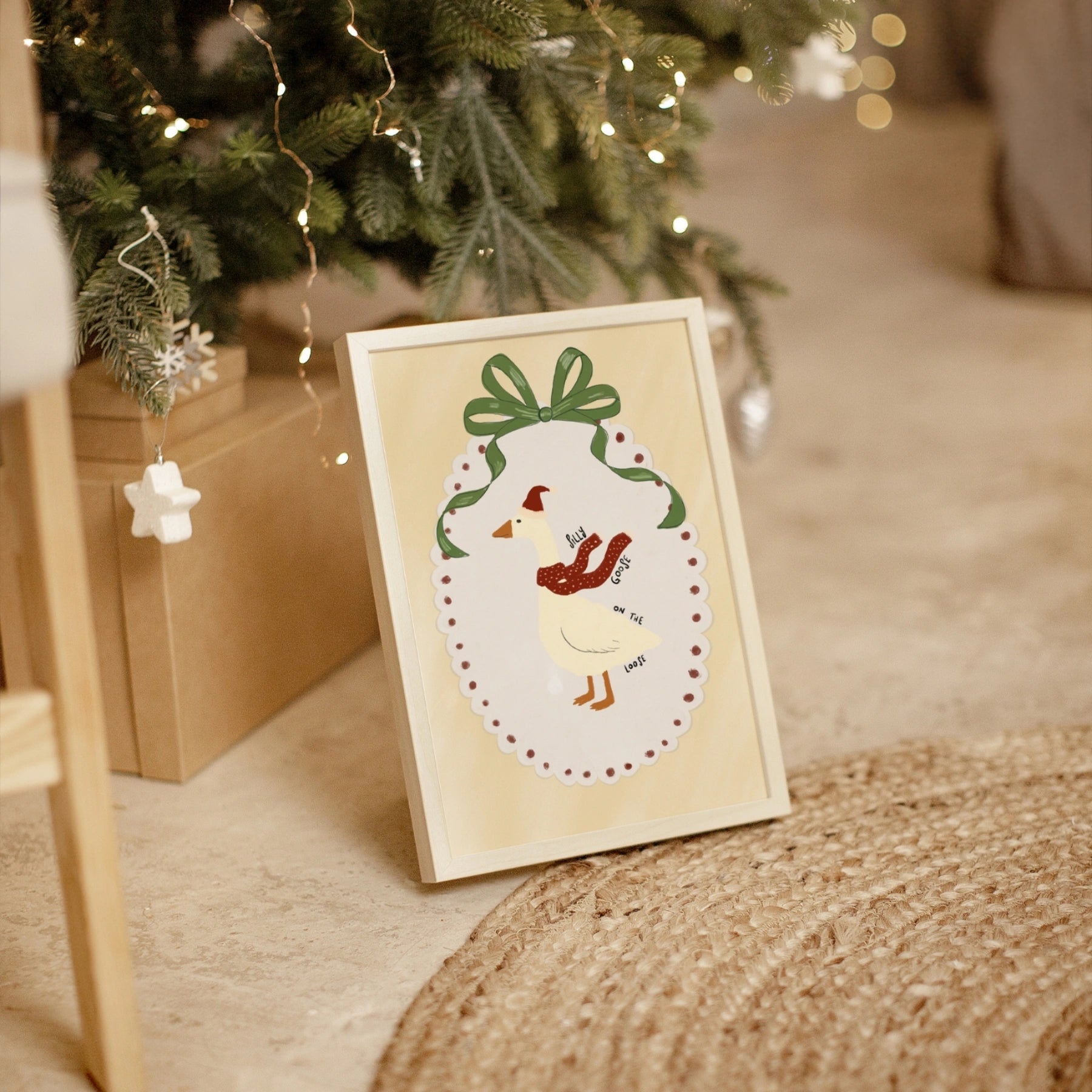 Christmas Goose Nursery Print