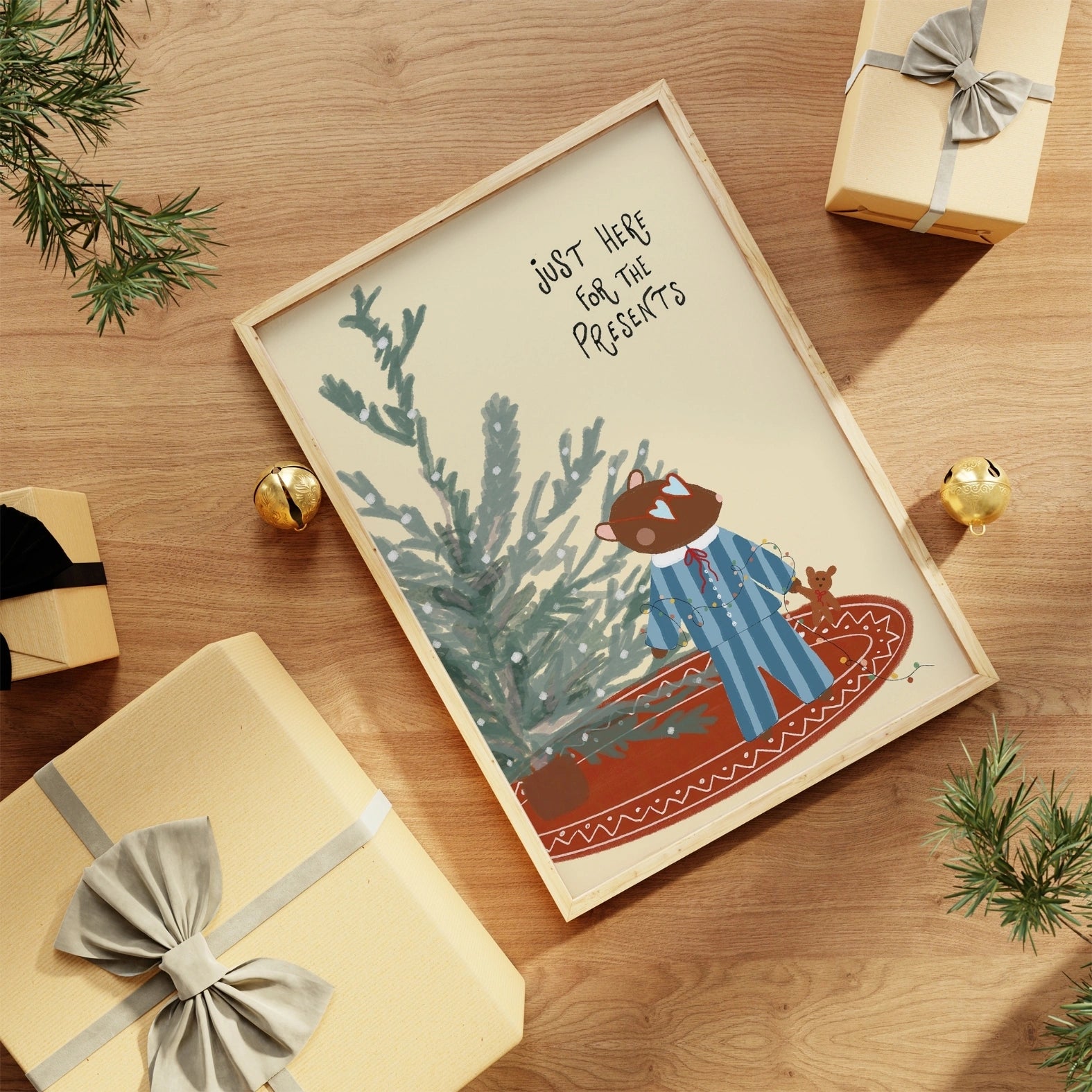 Christmas Bear Nursery Print