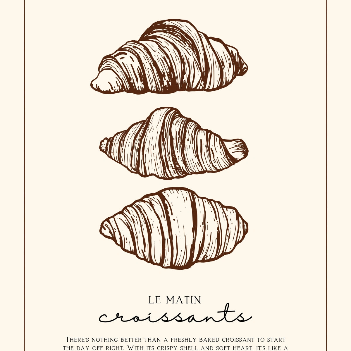 Croissant Kitchen Print – French Pastry Wall Art