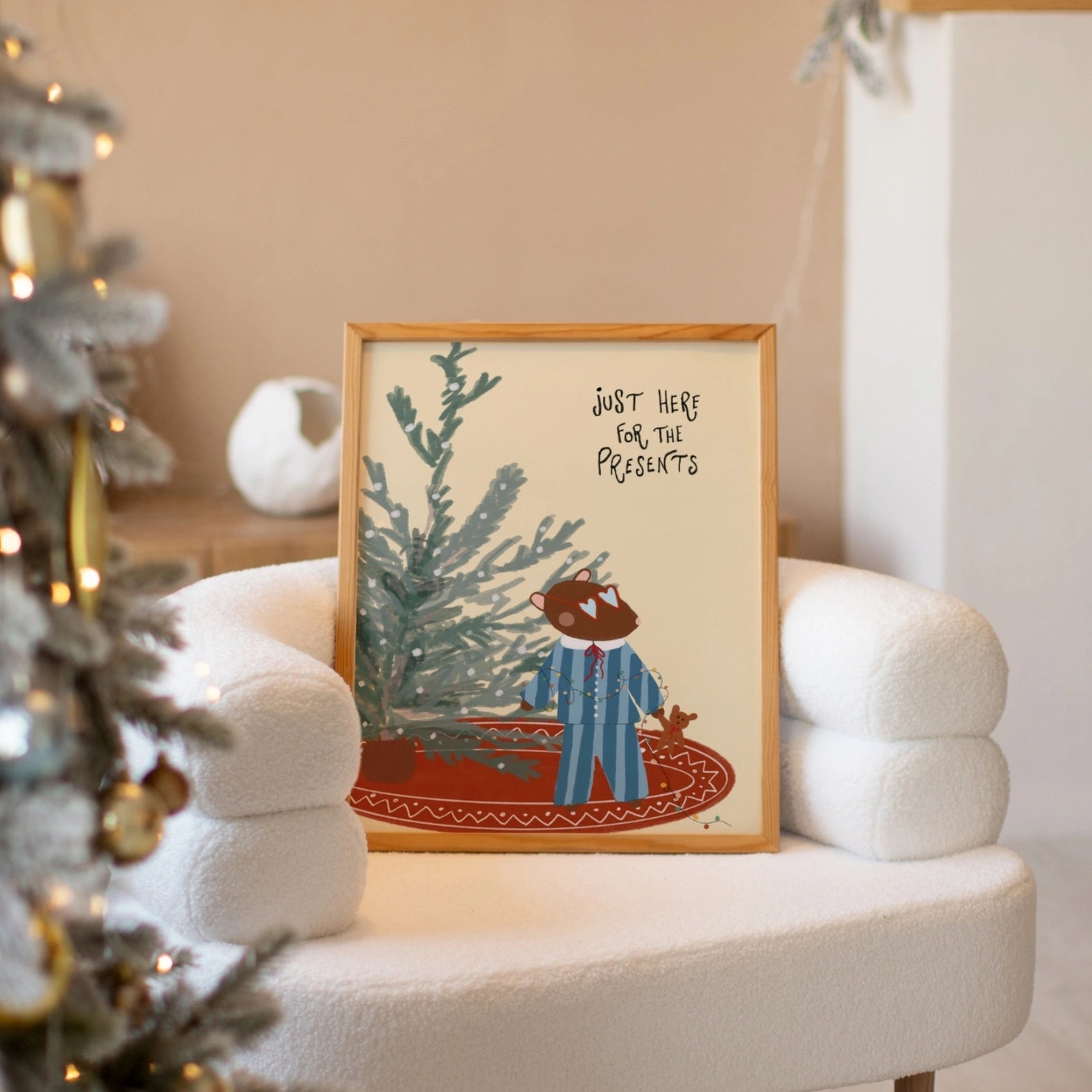 Christmas Bear Nursery Print