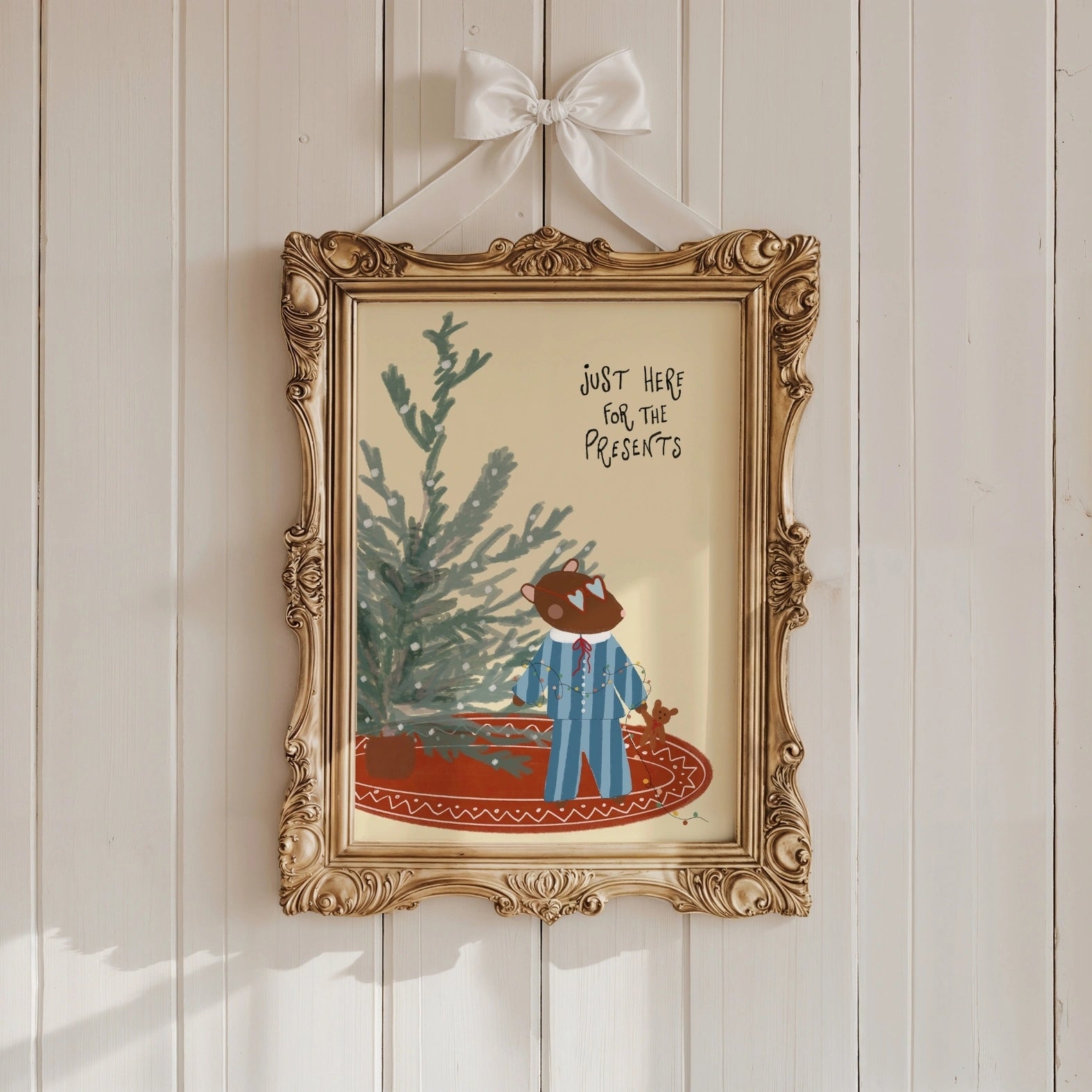 Christmas Bear Nursery Print