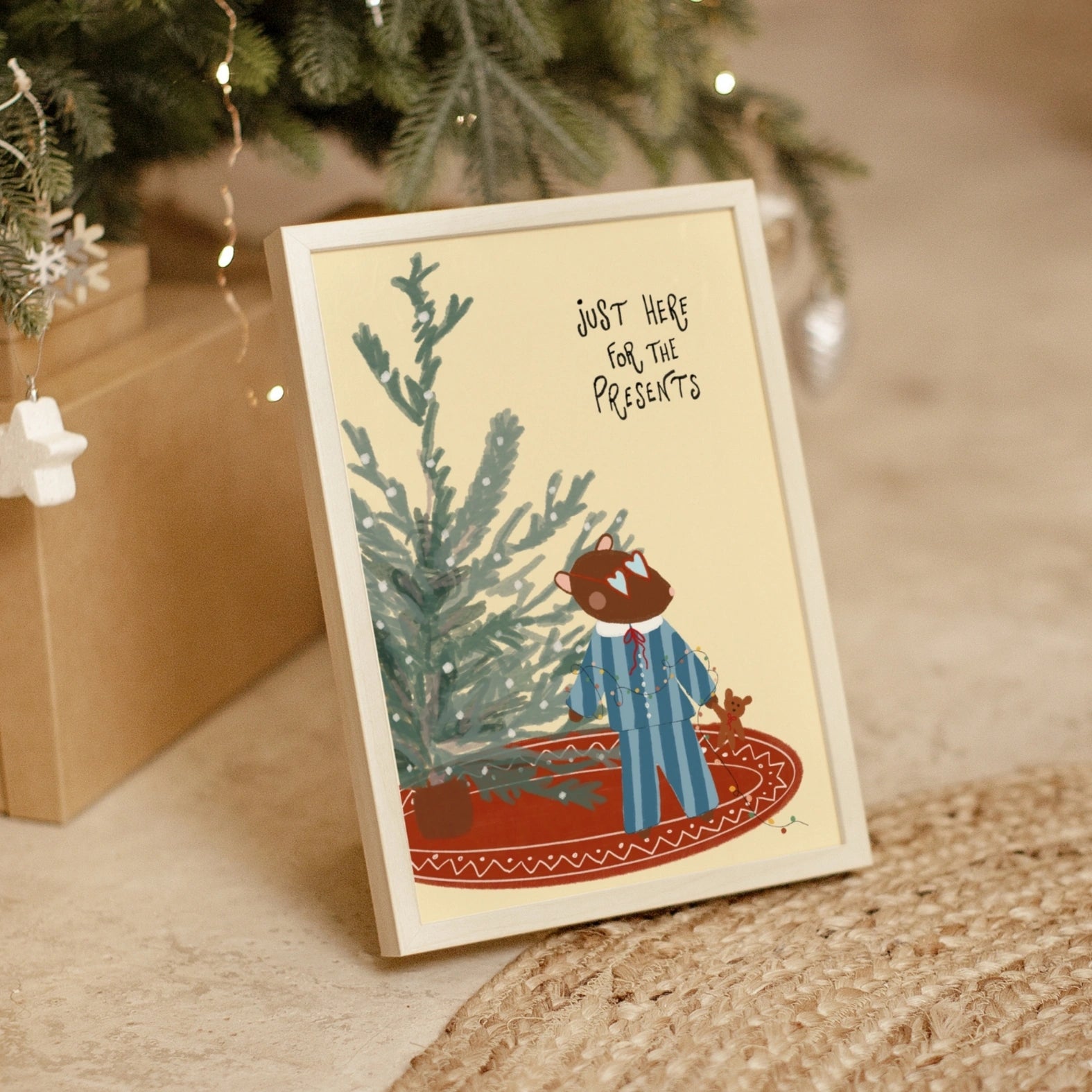 Christmas Bear Nursery Print