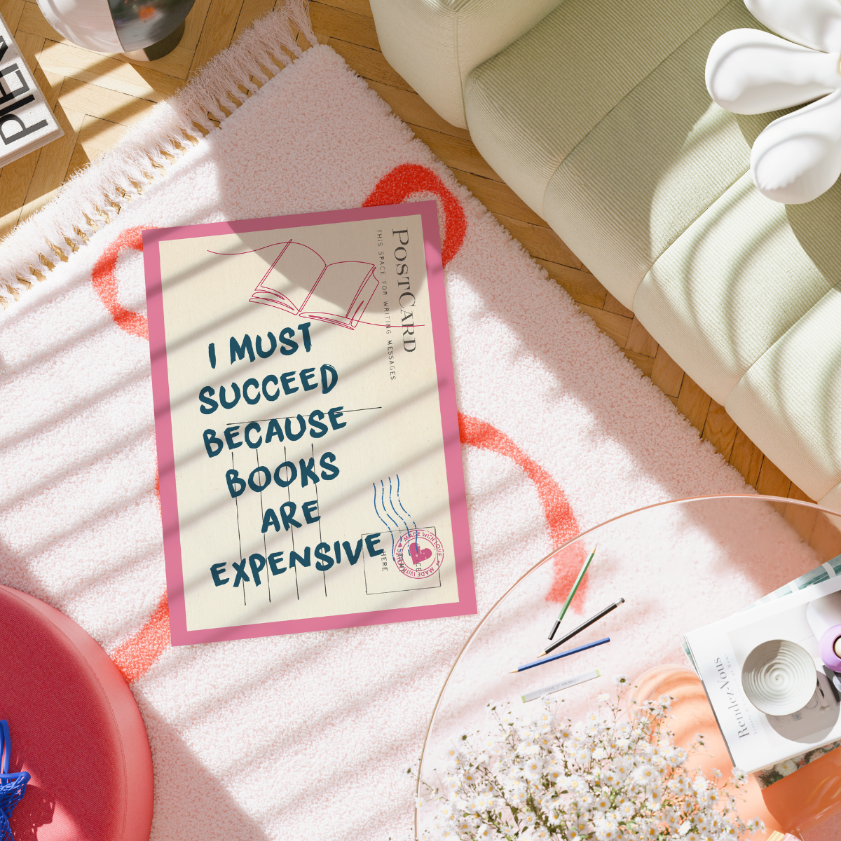 Books Are Expensive Print – Funny Motivational Wall Art