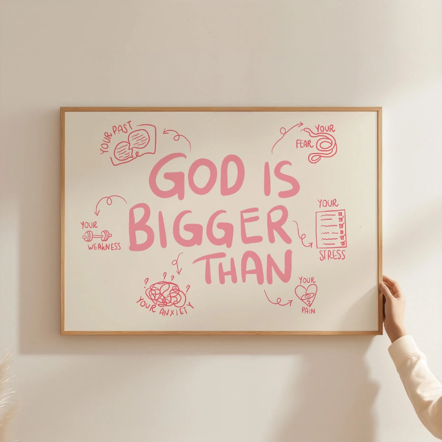 Dio è più grande dell'arte murale - Stampa ispiratrice cristiana