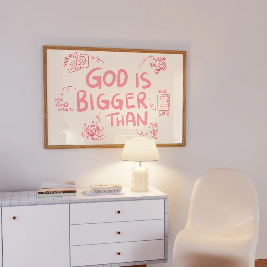 Dio è più grande dell'arte murale - Stampa ispiratrice cristiana
