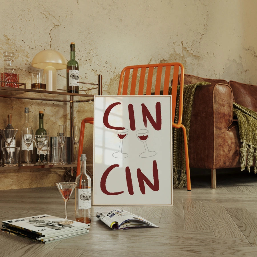 Cin Cin Kitchen Print – Italian Wine Wall Art