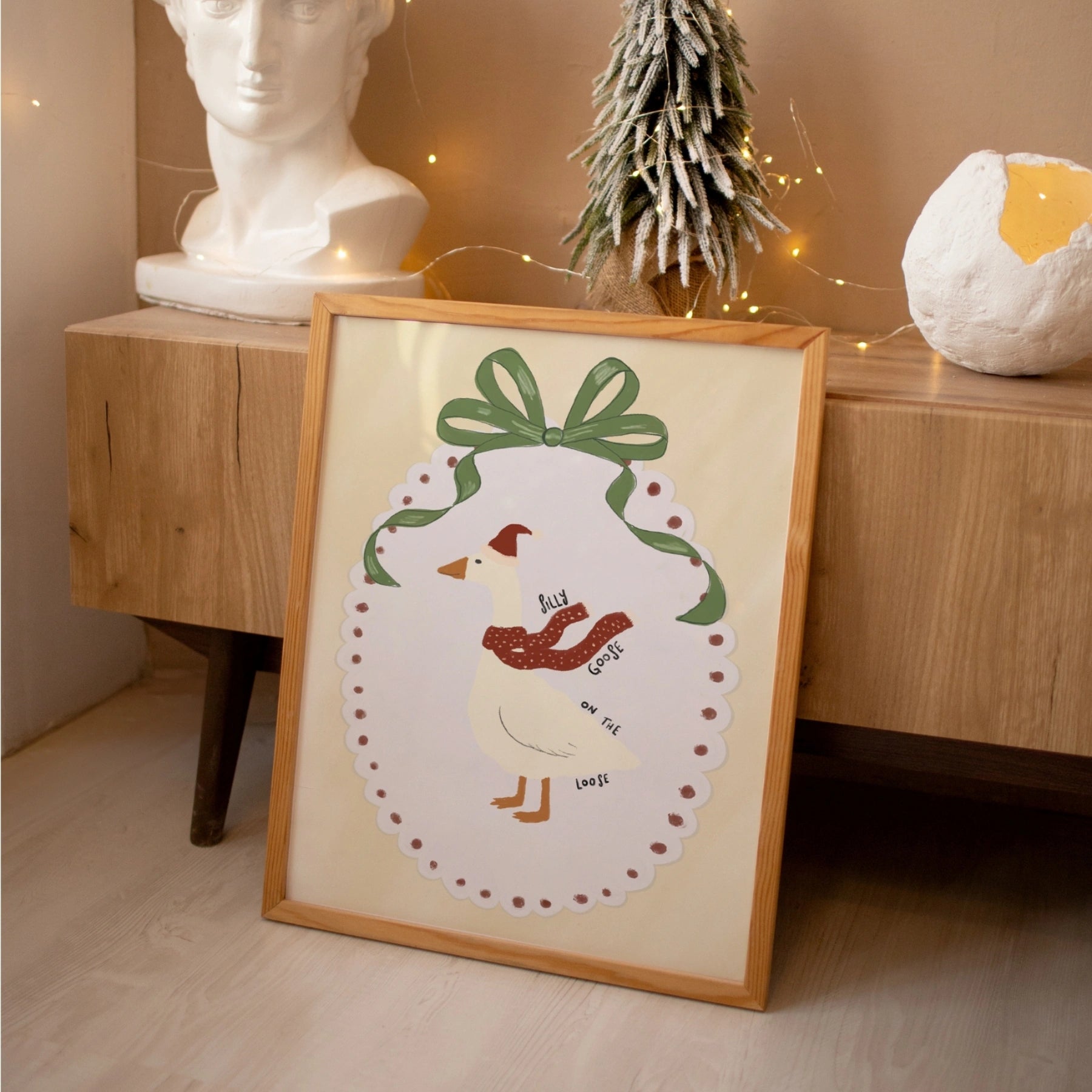 Christmas Goose Nursery Print