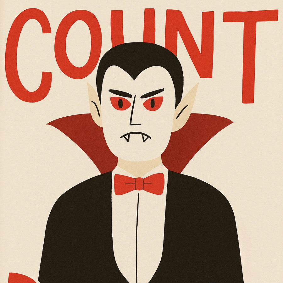 Graf Dracula Halloween-Druck – Lustige Vampir-Wandkunst