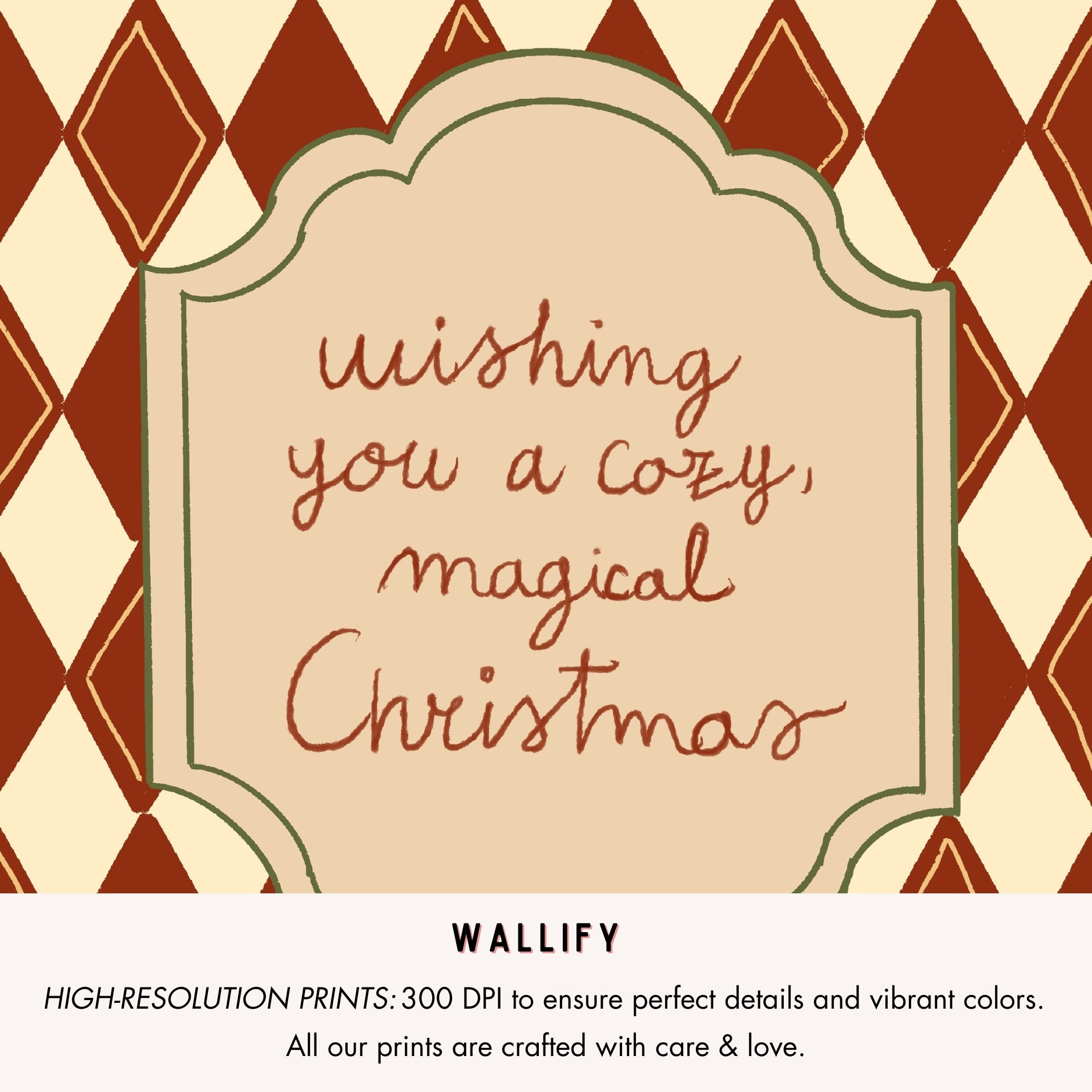 Hand-Drawn Christmas Set of 17 Prints