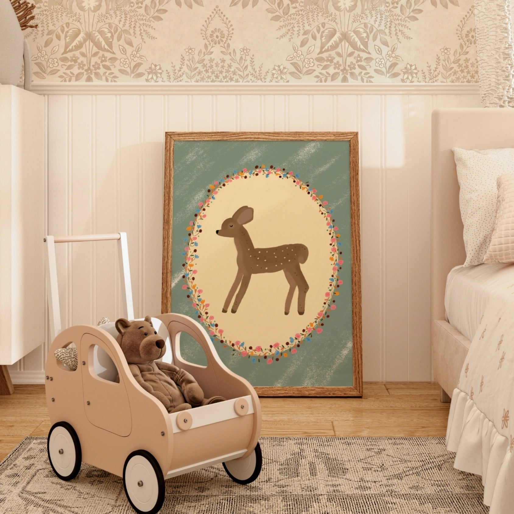 Vintage Fawn Nursery Print