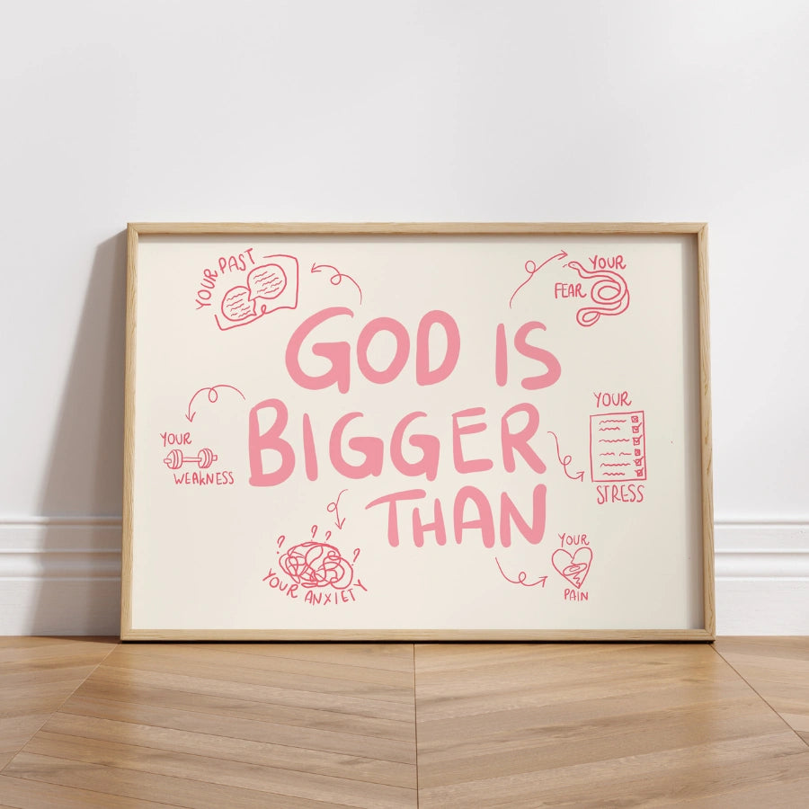 Dio è più grande dell'arte murale - Stampa ispiratrice cristiana