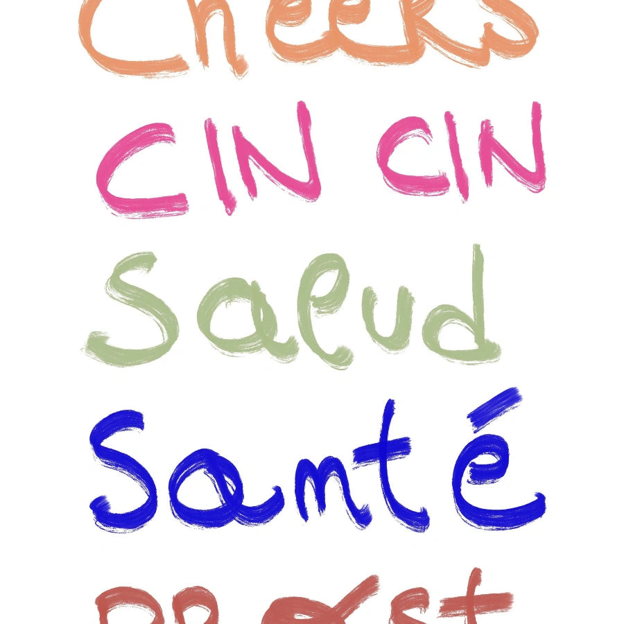 Cheers Around the World Wall Art – Fun Kitchen Print