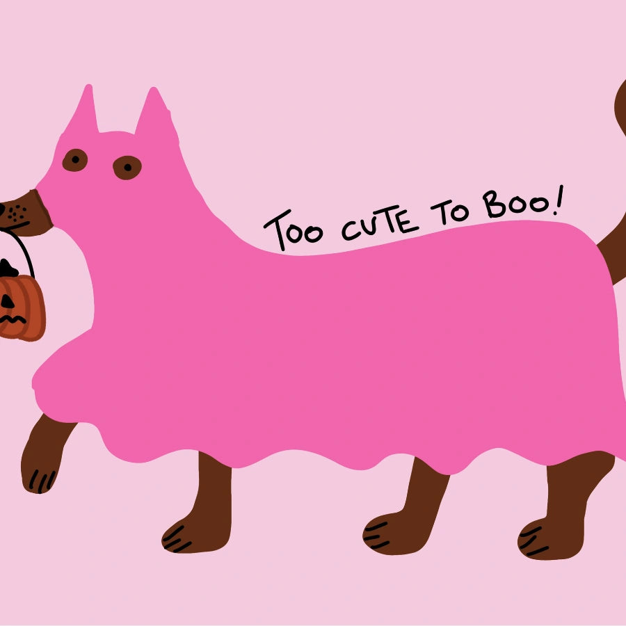 Too Cute to Boo Wall Art – Funny Dog Halloween Print