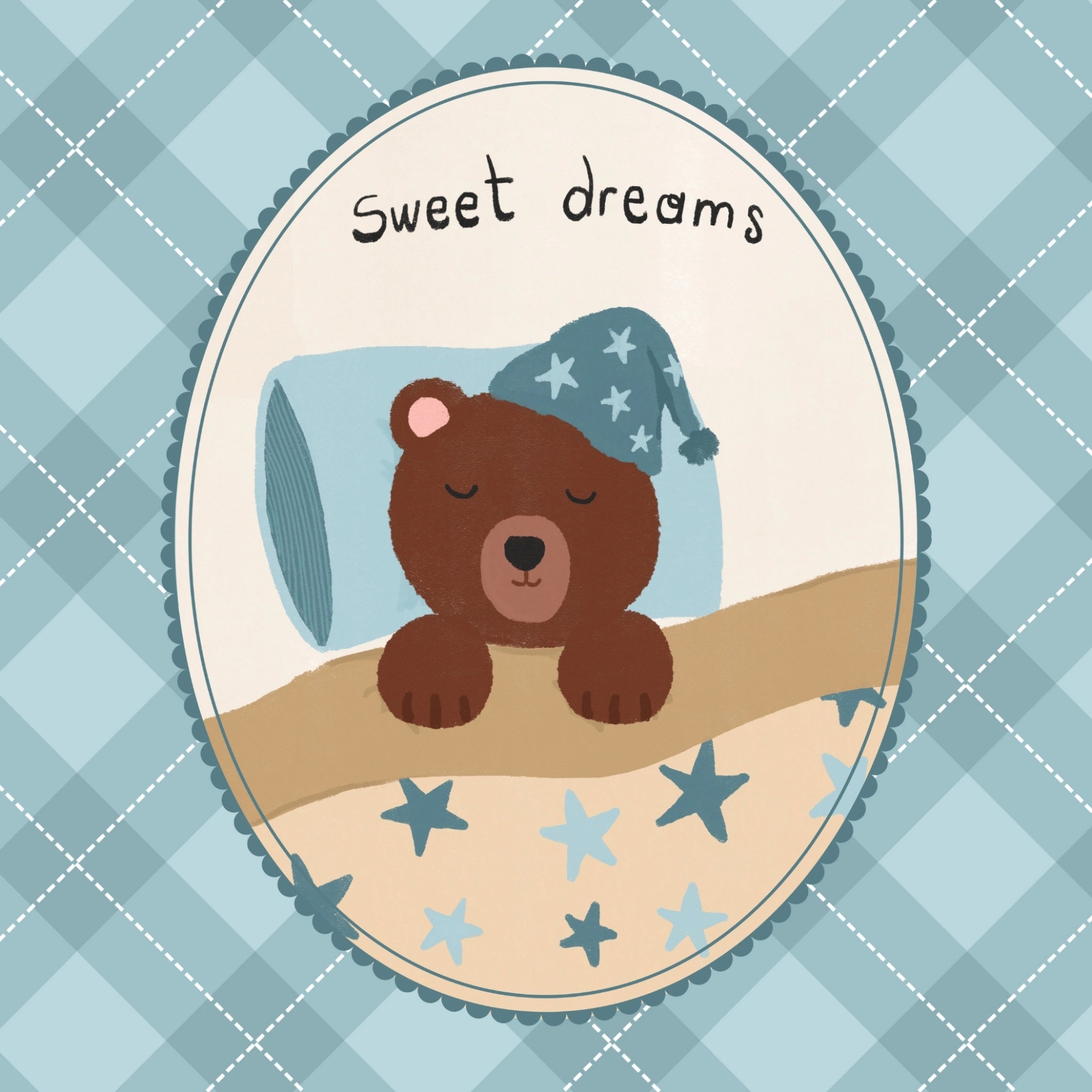 Sweet Dreams Bear Nursery Print