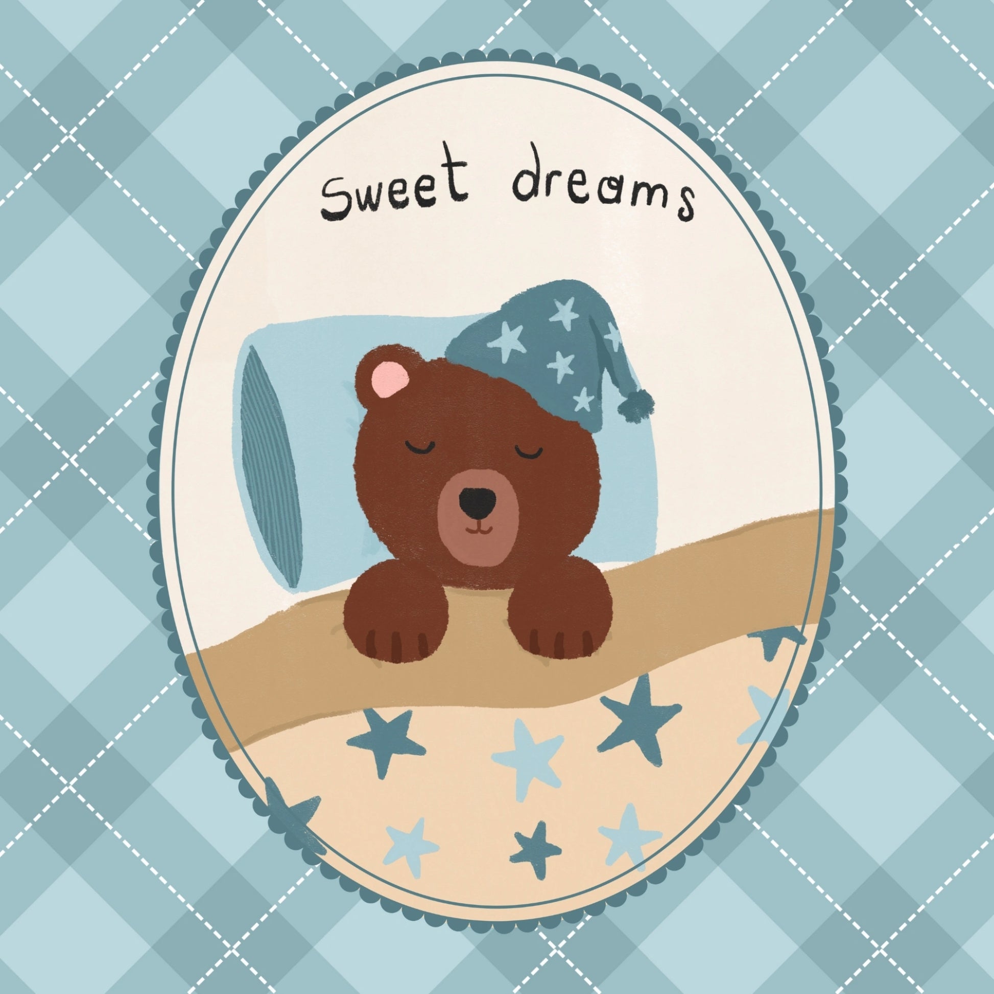 Sweet Dreams Bear Nursery Print
