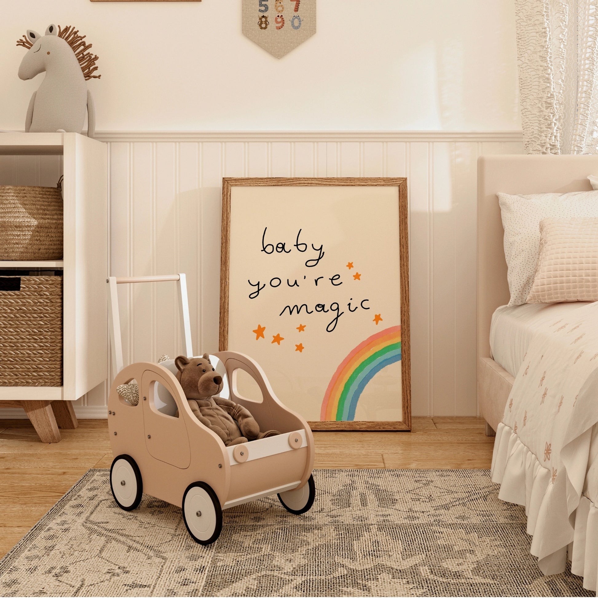Baby You're Magic Wall Art – Rainbow Nursery Print