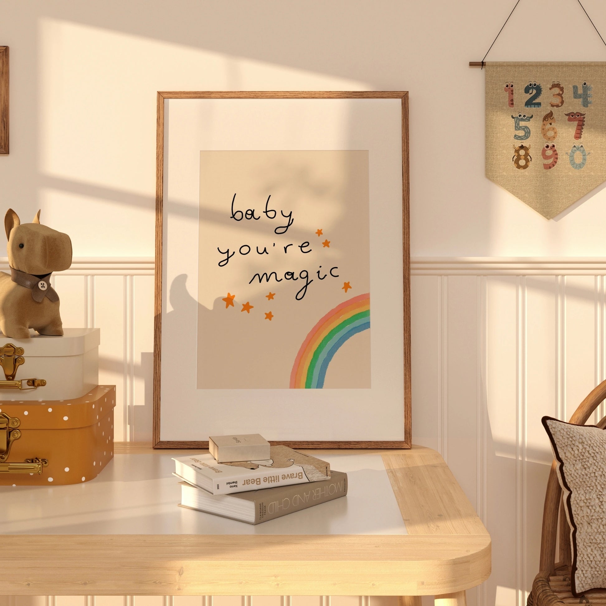 Baby You're Magic Wall Art – Rainbow Nursery Print