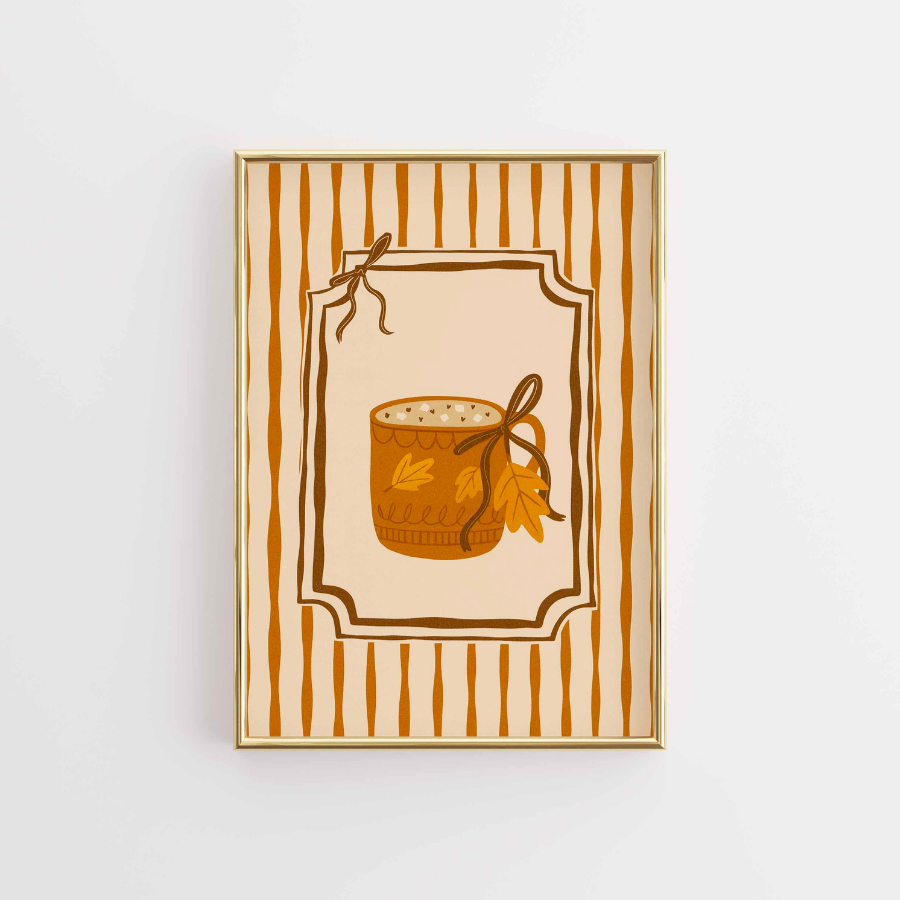 Autumn Mug Wall Art – Cozy Fall Kitchen Decor