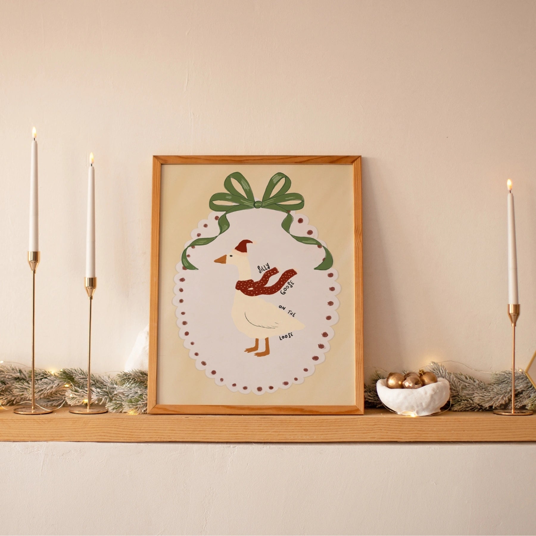 Christmas Goose Nursery Print