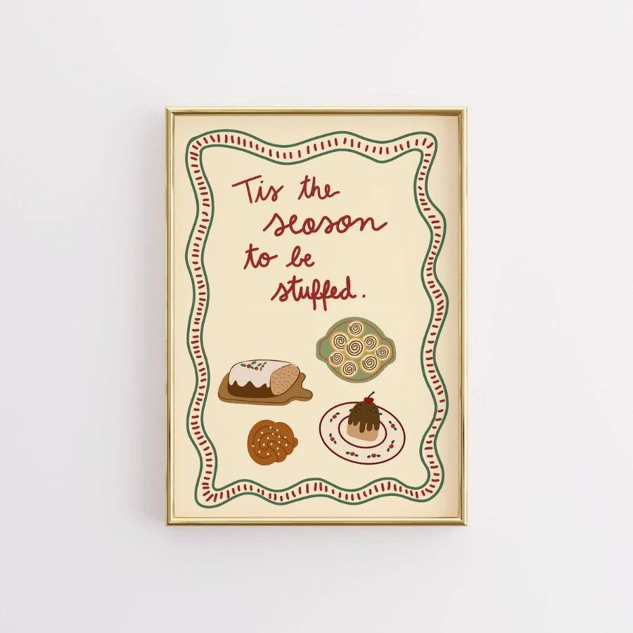 Tis the Season Wall Art - Funny Christmas Food Print