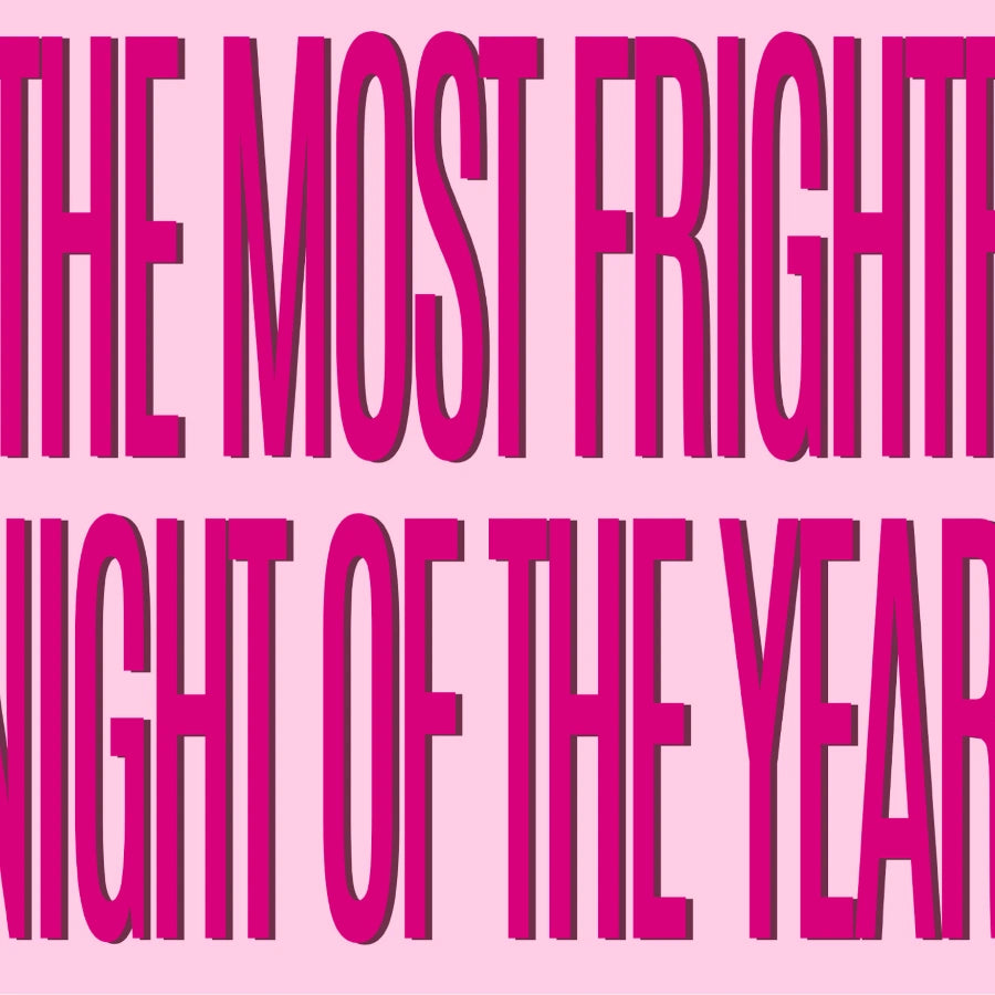 Wandbild „Die gruseligste Nacht“ – Ausdrucksstarker Halloween-Typografiedruck