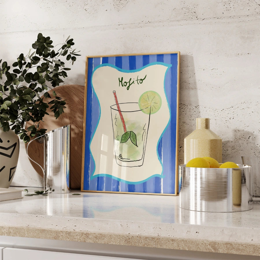 Mojito Cocktail Wall Art – Fun Kitchen Printable Drink Poster