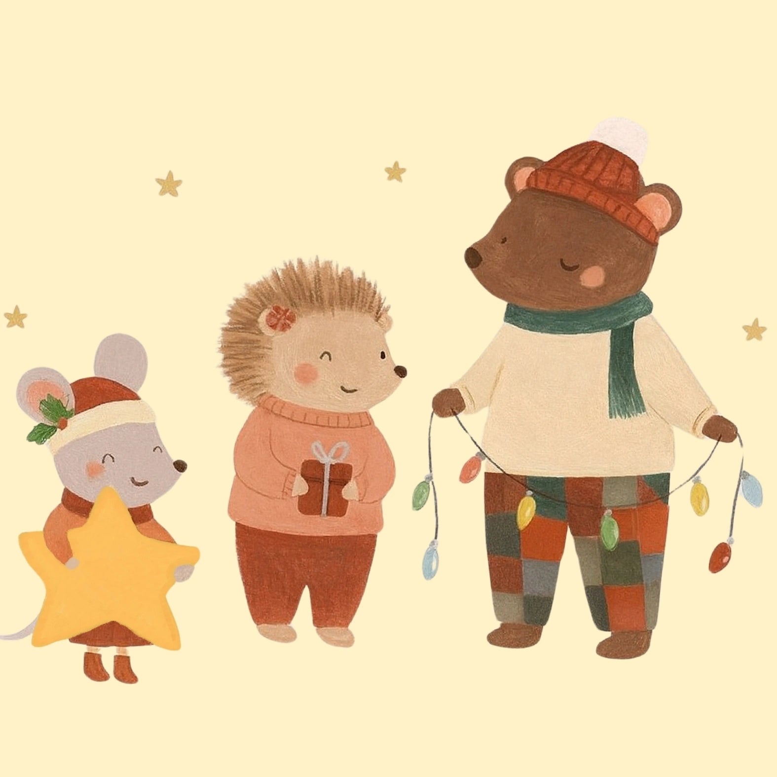 Woodland Friends Christmas Print