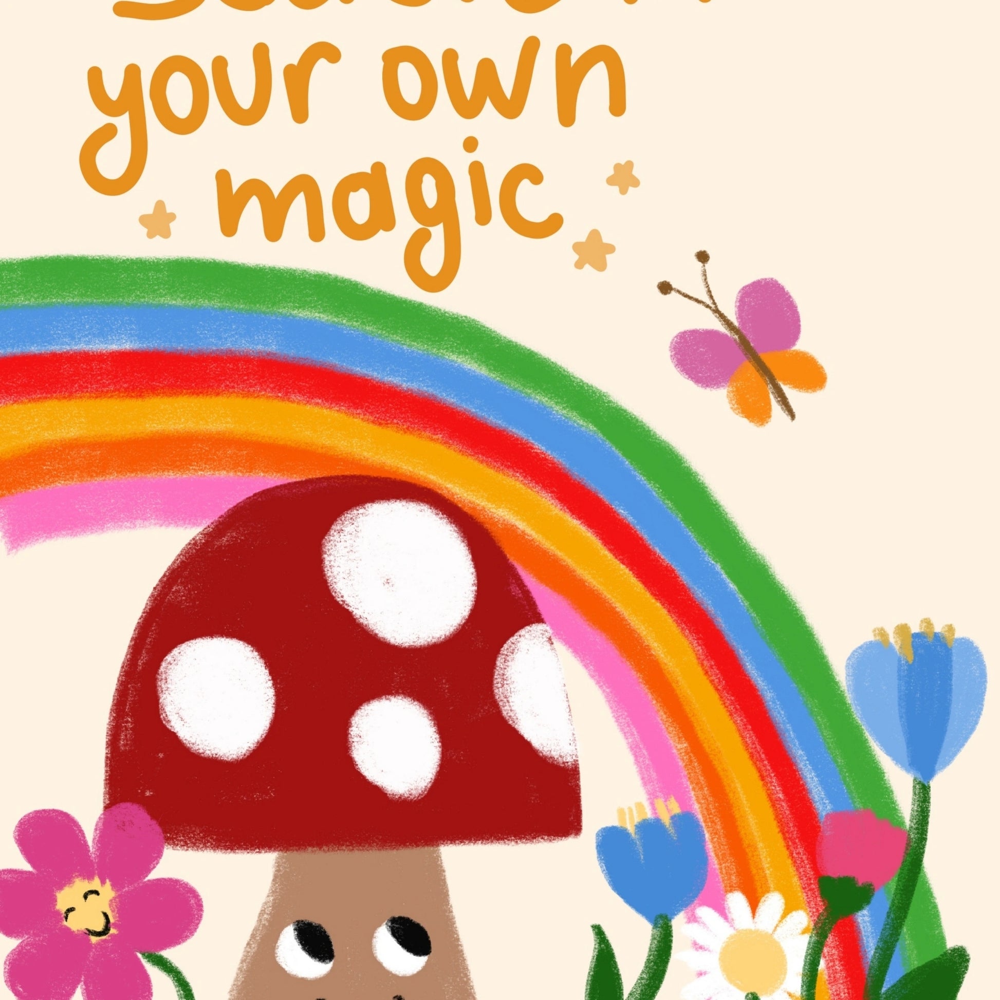 Believe in Your Own Magic Wall Art - Rainbow Kids Room Print