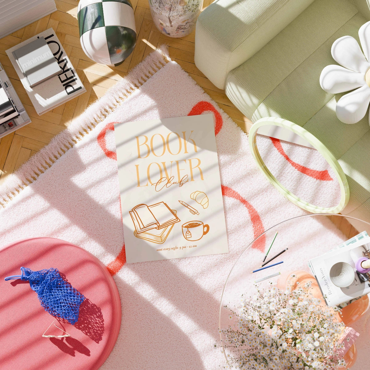 Book Lover Club Wall Art – Cozy Bookish Printable