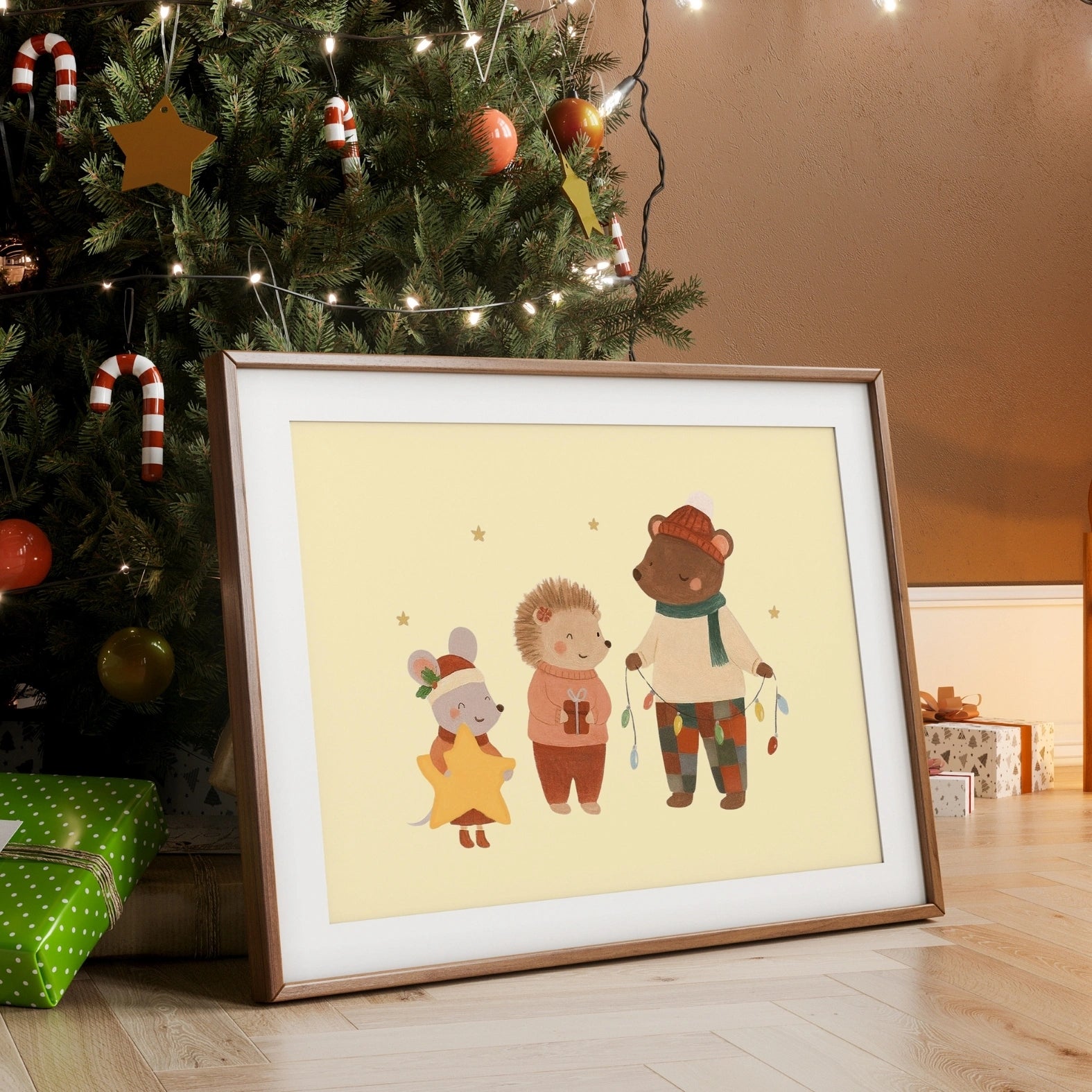 Woodland Friends Christmas Print