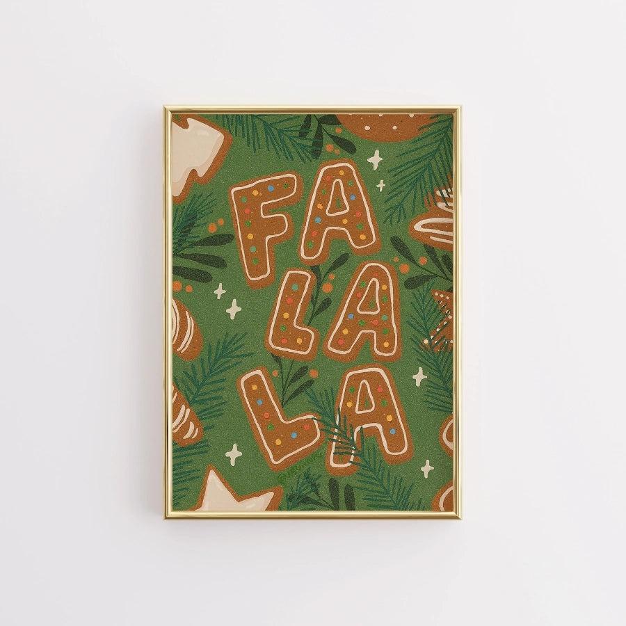 Fa La La Wandkunst – Lebkuchen-Weihnachtsdruck