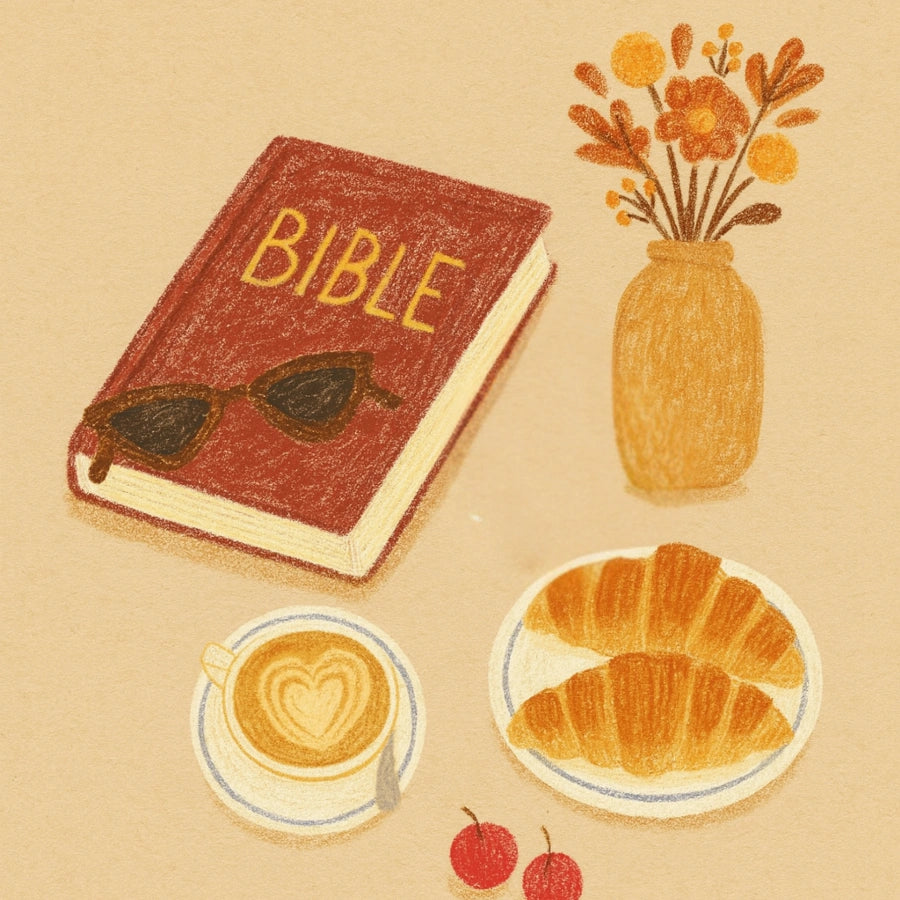 Bible and Coffee Wall Art - Autumn Christian Print