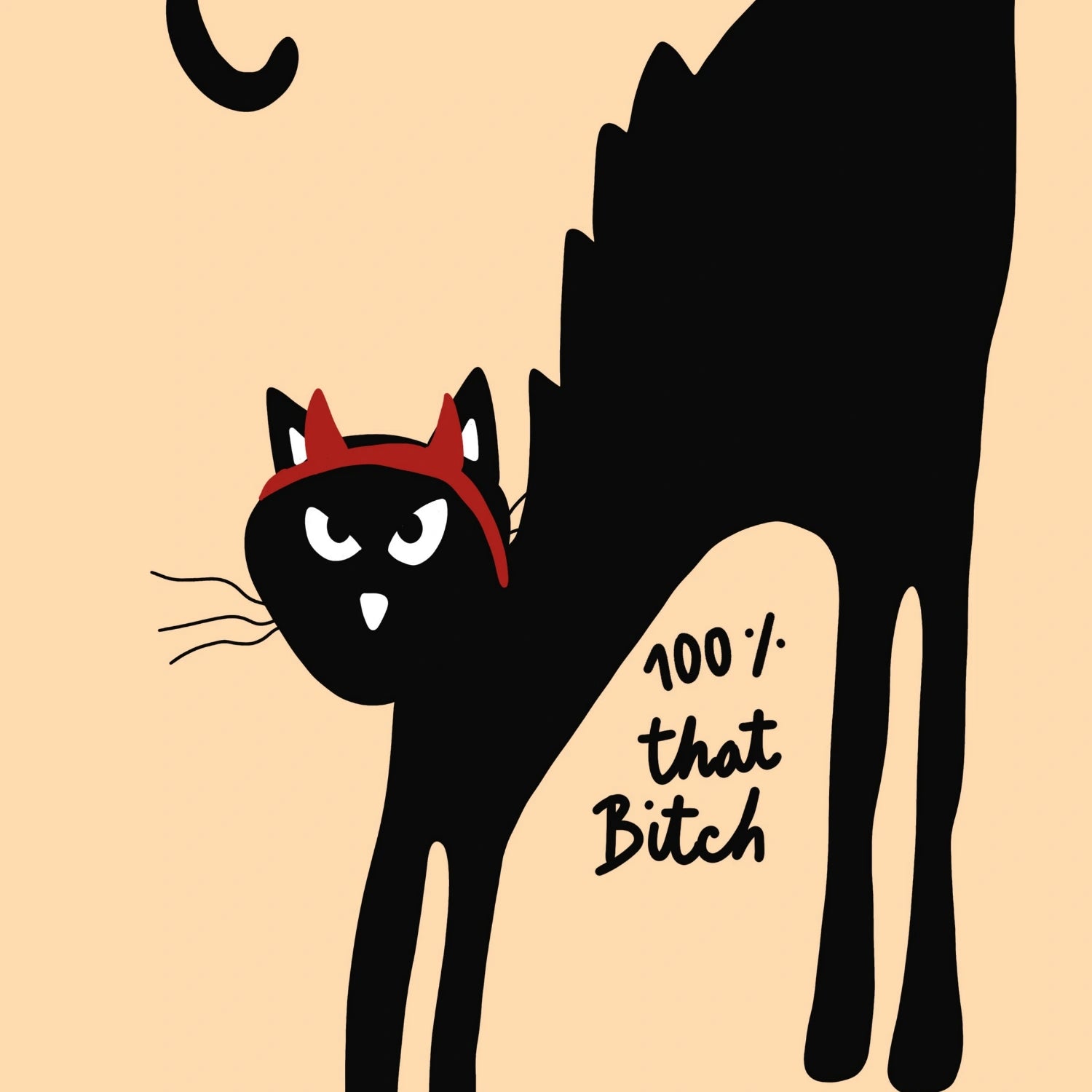 Sassy Black Cat Print – Funny Halloween