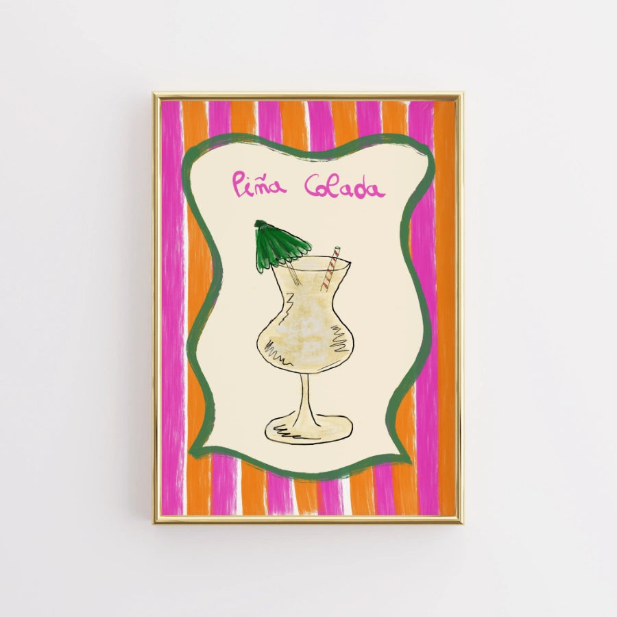 Piña Colada Wall Art – Tropical Kitchen Print