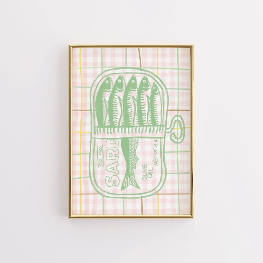 Sardines Wall Art - Coastal Kitchen Fish Print