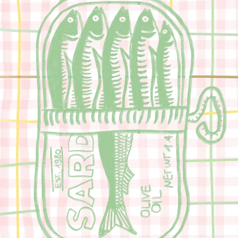 Sardines Wall Art - Coastal Kitchen Fish Print