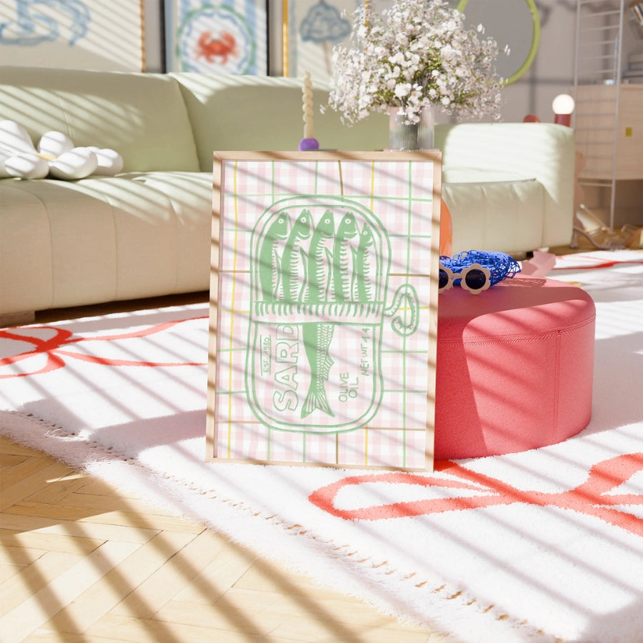 Sardines Wall Art - Coastal Kitchen Fish Print