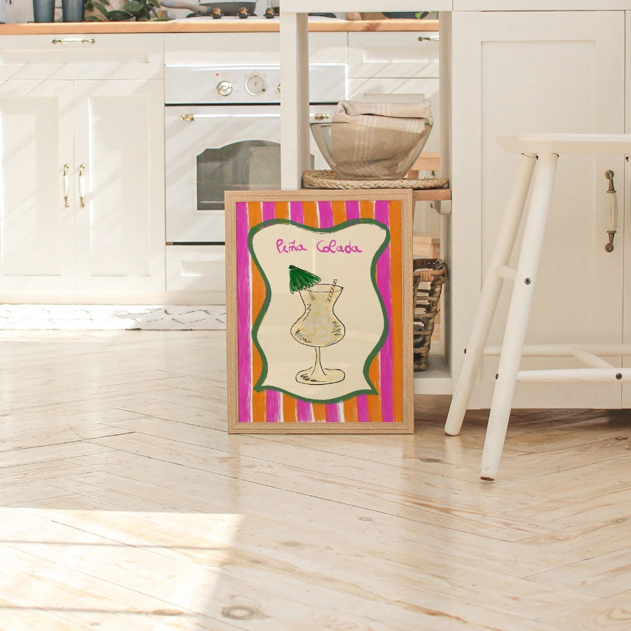Piña Colada Wall Art – Tropical Kitchen Print