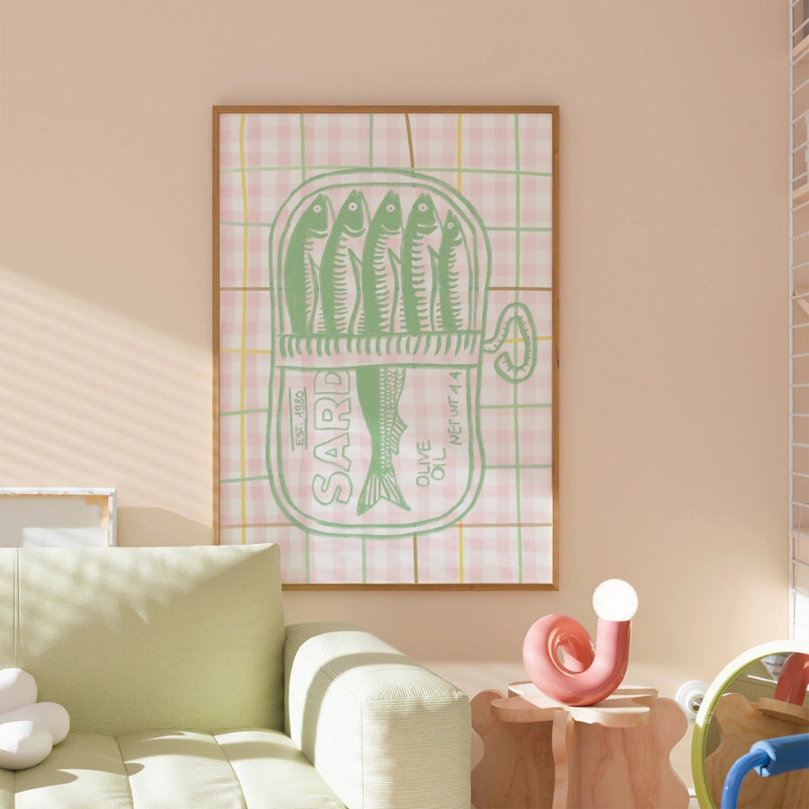 Sardines Wall Art - Coastal Kitchen Fish Print