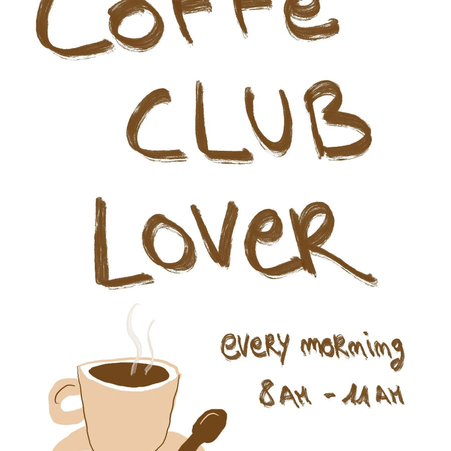 Coffee Club Lover Wall Art – Cute Coffee Kitchen Print