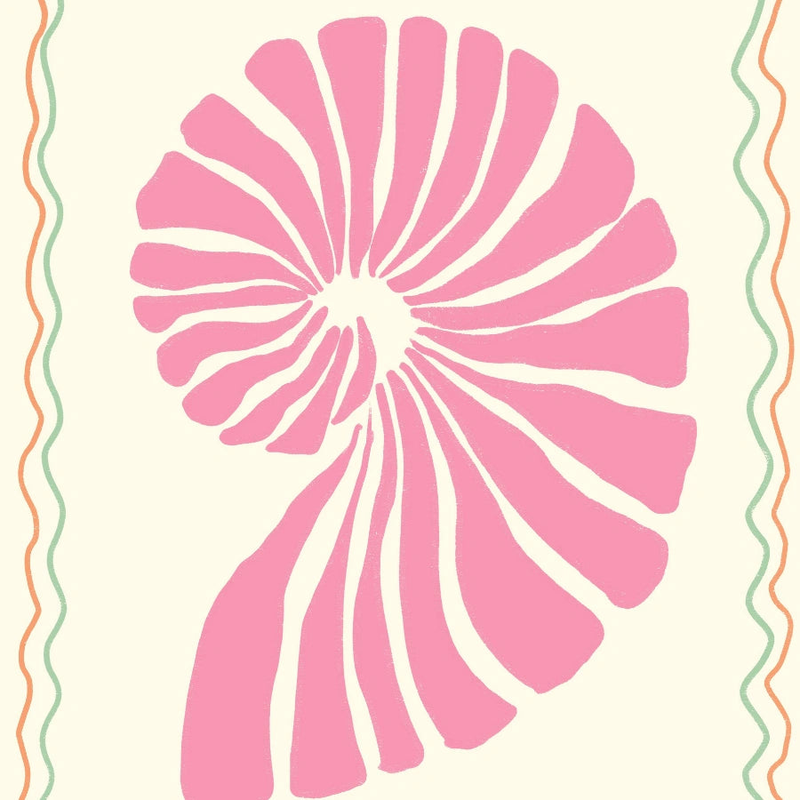 Pink Seashell Wall Art - Preppy Coastal Shell Print