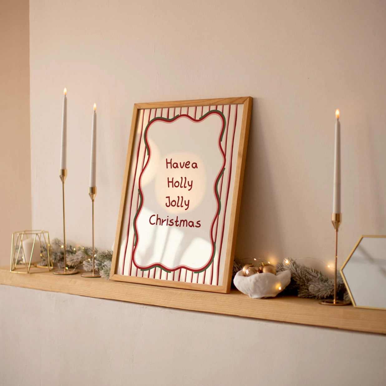 Holly Jolly Christmas Quote Poster