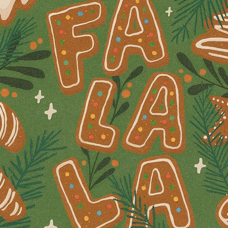 Fa La La Wandkunst – Lebkuchen-Weihnachtsdruck