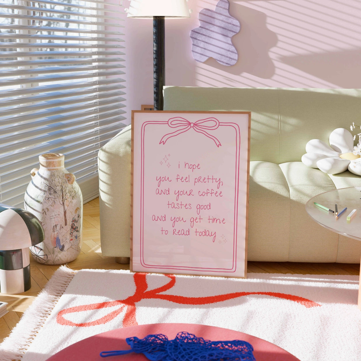 Feel Pretty  – Pink Bookish Quote Print