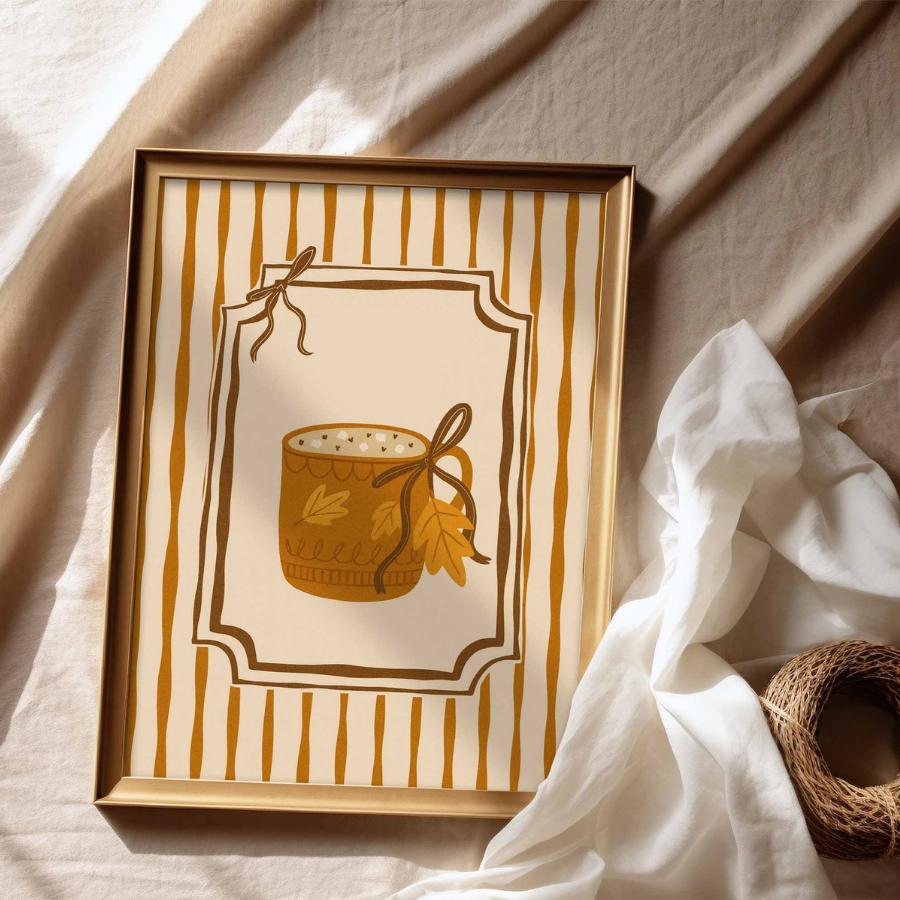 Autumn Mug Wall Art – Cozy Fall Kitchen Decor